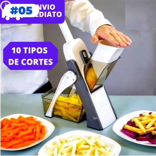 Cortador Fatiador Mandoline Multifuncional 5 Funções para Cortar Batata Legumes e Vegetais